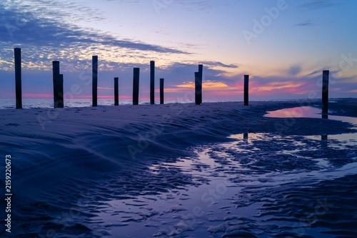 Beautiful coastal landscape in North Holland - sunset
