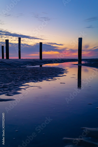 Beautiful coastal landscape in North Holland - sunset