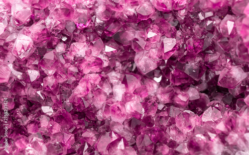 Canvas Print Amethyst pink crystals