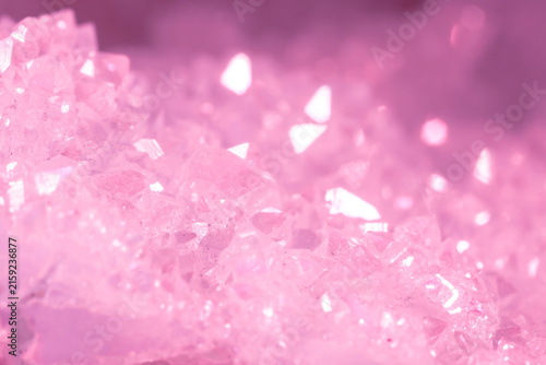 Canvas Print Amethyst pink crystals