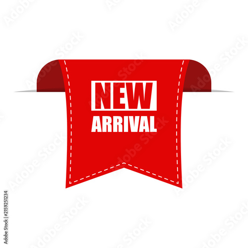Red New Arrival Ribbon Badge Banner Label Vector Design