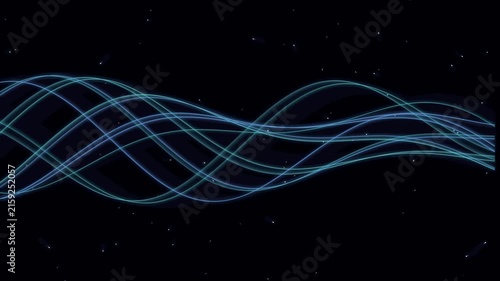 Abstract Wavy Light Streaks on Dark Background waves