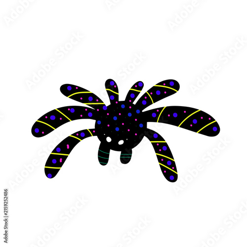 Hand drawn Halloween spider colorful illustration