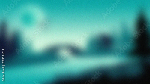 Canvas Print Blurred bokeh background of Halloween landscape with river and glowing moon at n