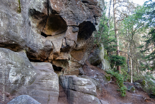 A rock in the Table Mountains in the shape of a human skull.