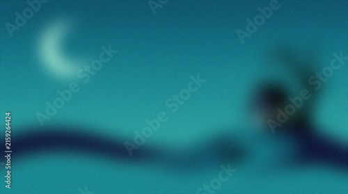 Foto Blurred bokeh background of Halloween landscape with cottage at dusk