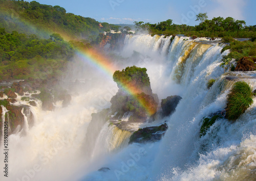 Bild auf Leinwand Foz Do Iguaçu Com Arco- Íris