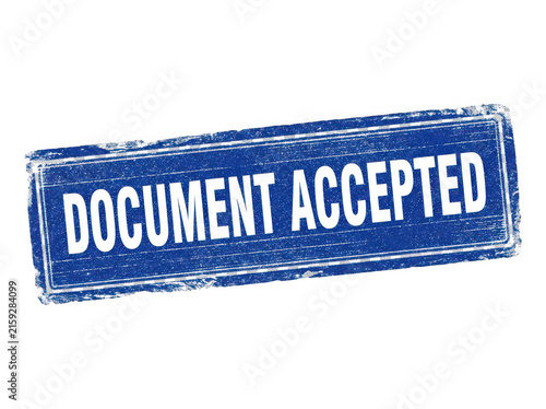 Obraz na płótnie DocumentAcceptedStampBlueRubberBackground