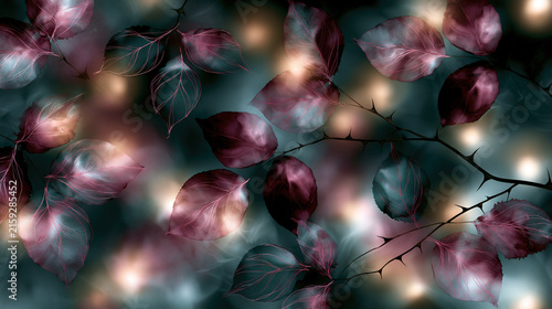 *Close-Up of Delicate Pink Leaves Against Dark Background*