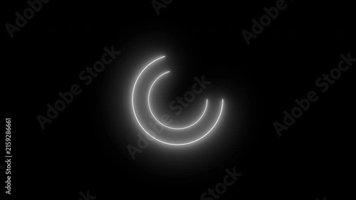 Loading bar animation; circular loading animation on a black and white background; looping spectrum animation; glowing neon light.