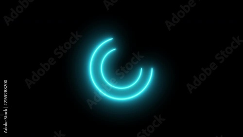 Loading bar animation; circular loading animation on a black and white background; looping spectrum animation; glowing neon light.