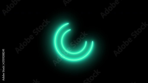 Loading bar animation; circular loading animation on a black and white background; looping spectrum animation; glowing neon light.