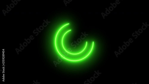 Loading bar animation; circular loading animation on a black and white background; looping spectrum animation; glowing neon light.
