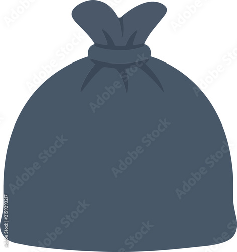 Neatly tied trash bag icon for household waste sorting and home hygiene