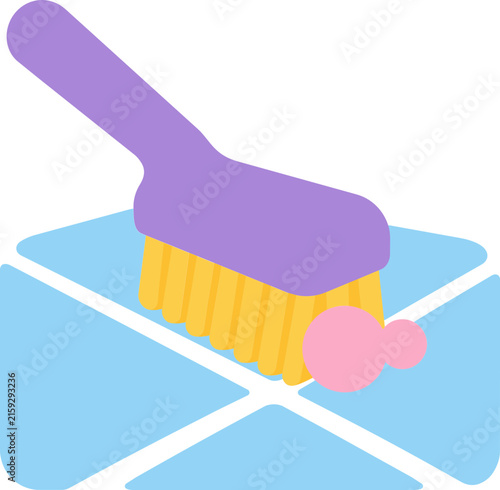 Grout cleaning brush icon for tile maintenance and bathroom hygiene illustration