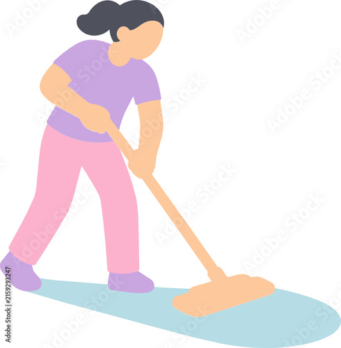 Faceless person mopping floor illustration for home cleaning and sanitation tasks