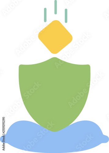 Stock market defense shield icon for investment protection and stability