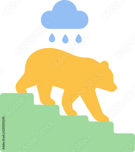 Bear silhouette icon for stock market decline and financial investment risk analysis