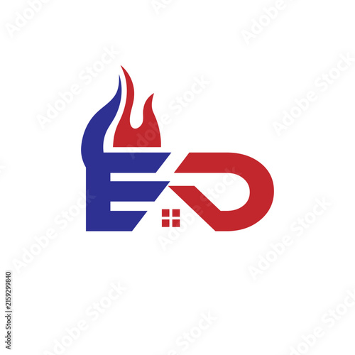 Letter ED house logo design
