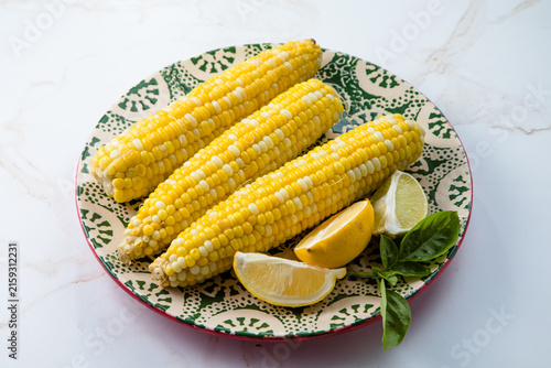 Obraz na plátně Organic Grilled Corn on the Cob Ready to Eat