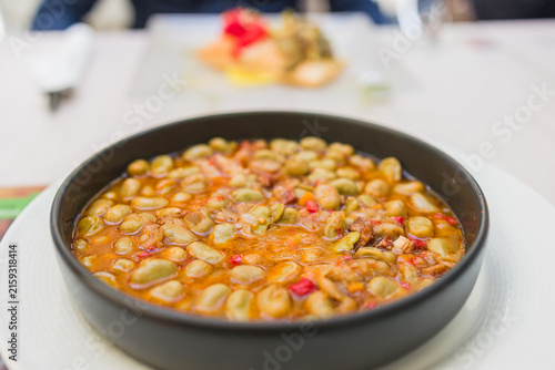 Obraz na płótnie Hearty fava bean stew served at restaurant