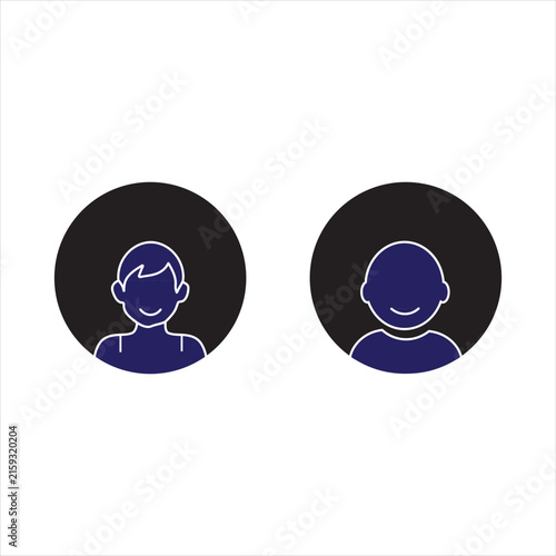 modern user profile avatar icons pack -male account flat vector set for mobile apps and websites