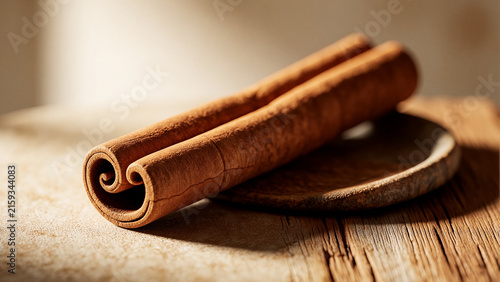 cinnamon sticks on a wooden table