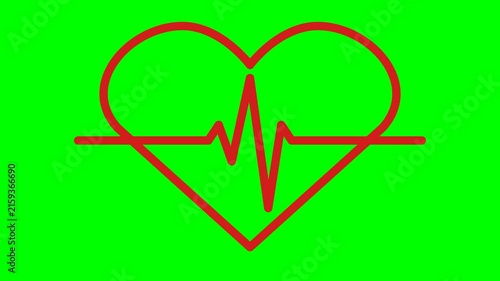 Heart pulse icon showing cardiac monitoring process for healthcare and vital signs