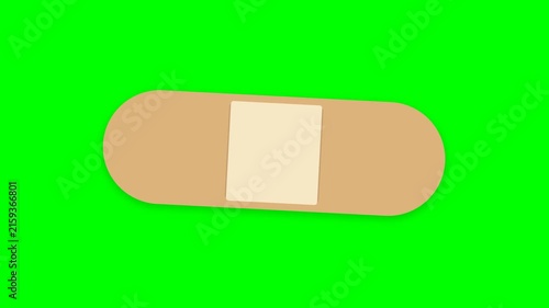 Adhesive bandage icon showing wound care process for first aid and medical treatment