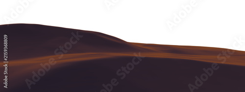 Abstract dark brown desert sand dunes landscape under night sky