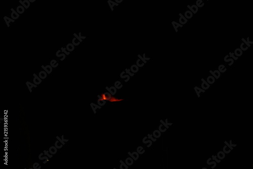 Canvas Print Mt. Etna volcano erupting at night in Sicily Italy