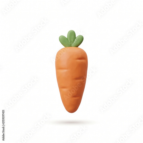 Fresh organic carrot with green leafy top isolated on white background for healthy food concept