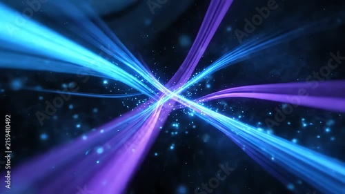 Futuristic Glowing Light Streaks Motion Background Loop