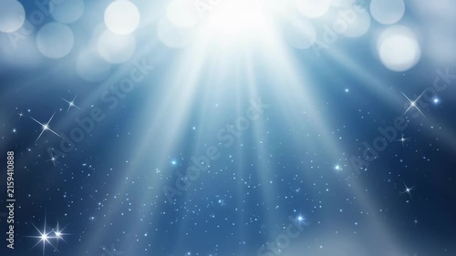 Sparkle Light Background Blue Graphic Sky Abstract Star Glow Ray Beam Bokeh Shine Light Field Soft Light Rays Bokeh Glow SEO Friendly Abstract Stock Video Background