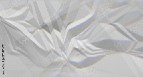 Fotografía Abstract white polygonal surface with light refractions