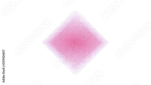 A diamond shape with a purple and pink gradient, made of a grid of small squares, isolated on a transparent background for