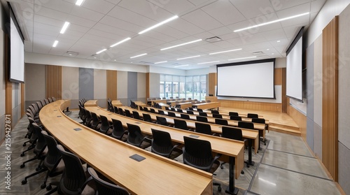 Modern Lecture Room With Large Presentation Screen