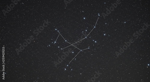 Constellation: A celestial map of stars forming a recognizable pattern against the dark expanse of the night sky, hinting at cosmic mysteries.