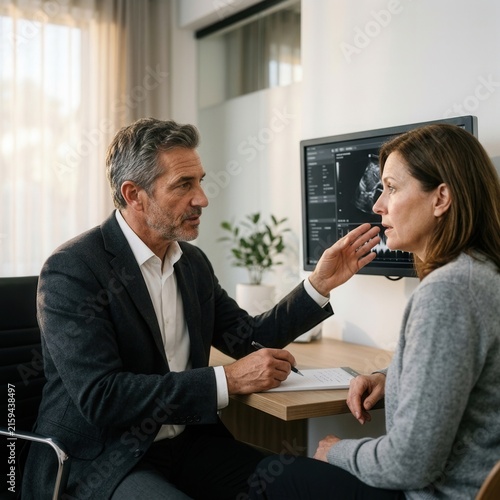 Doctor Discussing Medical Scan Results With Patient Professionally