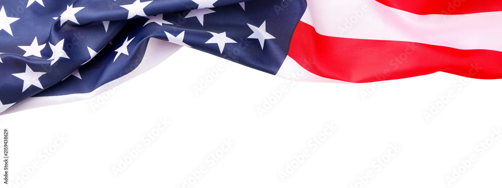 Fototapeta premium A vibrant American flag drapes elegantly symbolizing Labor Day