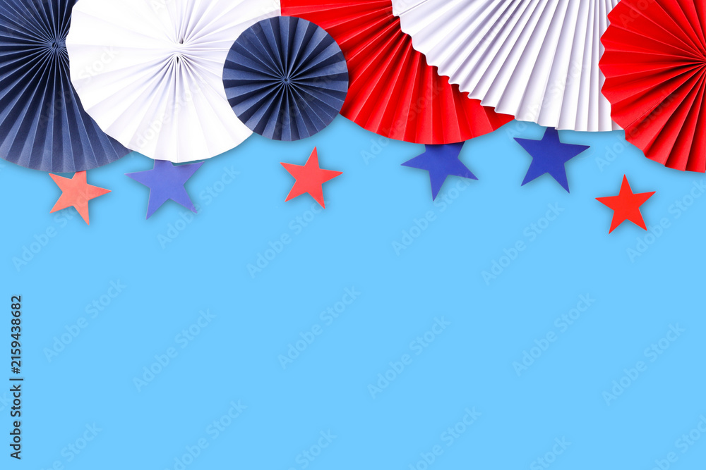 Fototapeta premium Red, white, and blue decor for Labor Day fun