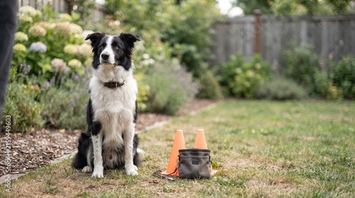 Attentive Border Collie Ready for Positive Dog Training with Copy Space