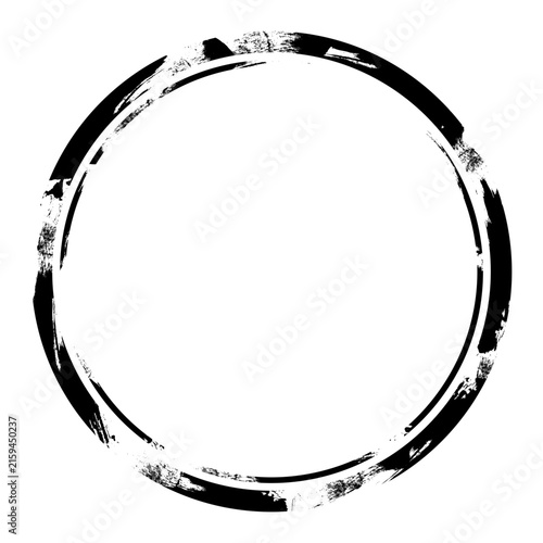 Abstract black grunge circle frame distressed texture