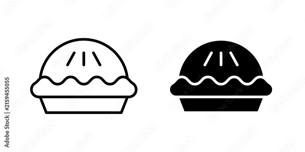 Fototapeta premium Pie icon flat illustrations collection. EPS10