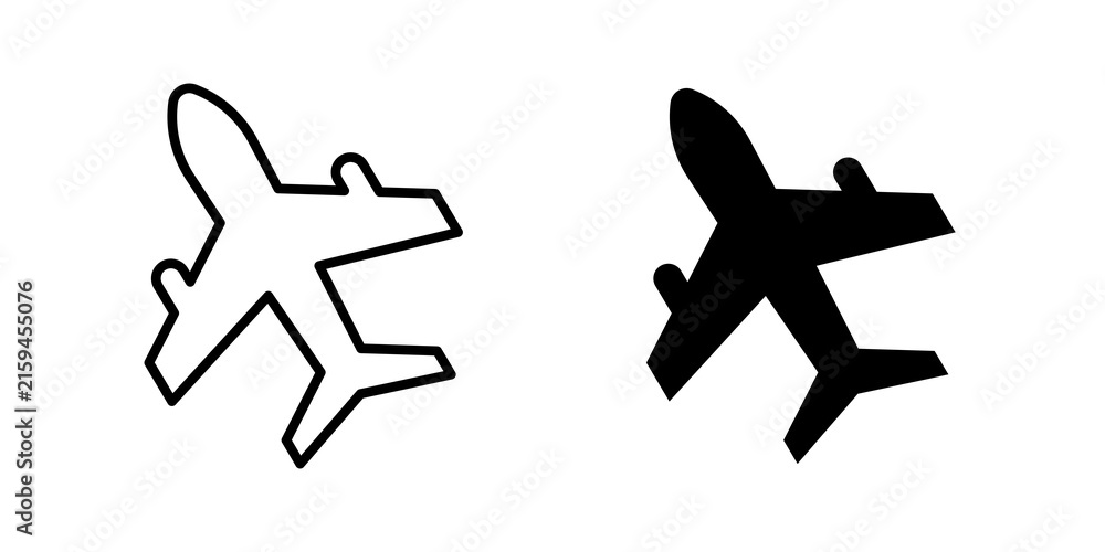 Fototapeta premium Plane icon flat illustrations collection. EPS10