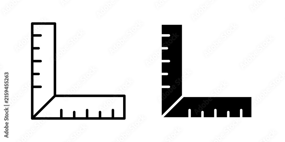 Fototapeta premium Ruler combined icon flat illustrations collection. EPS10