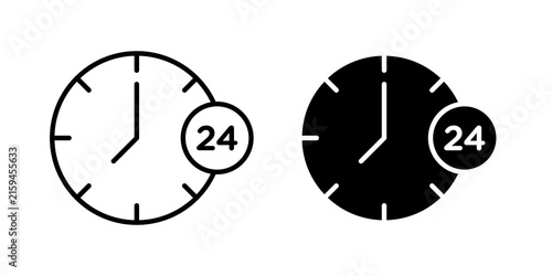 Bild auf Leinwand Time twenty four icon flat illustrations collection. EPS10