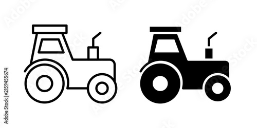 Tractor icon flat illustrations collection. EPS10
