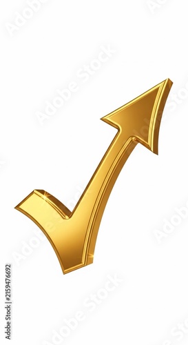 Golden Ascendancy: A Gleaming Checkmark Reaching Skyward
