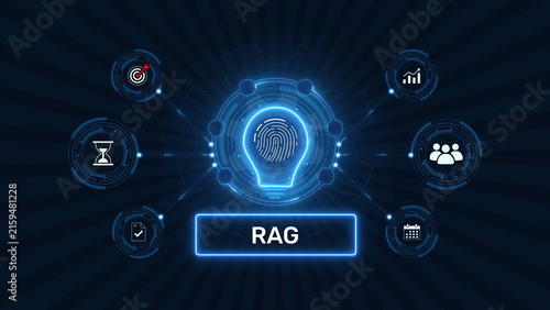 Obraz na plátně Retrieval augmented generation rag artificial intelligence data processing graph